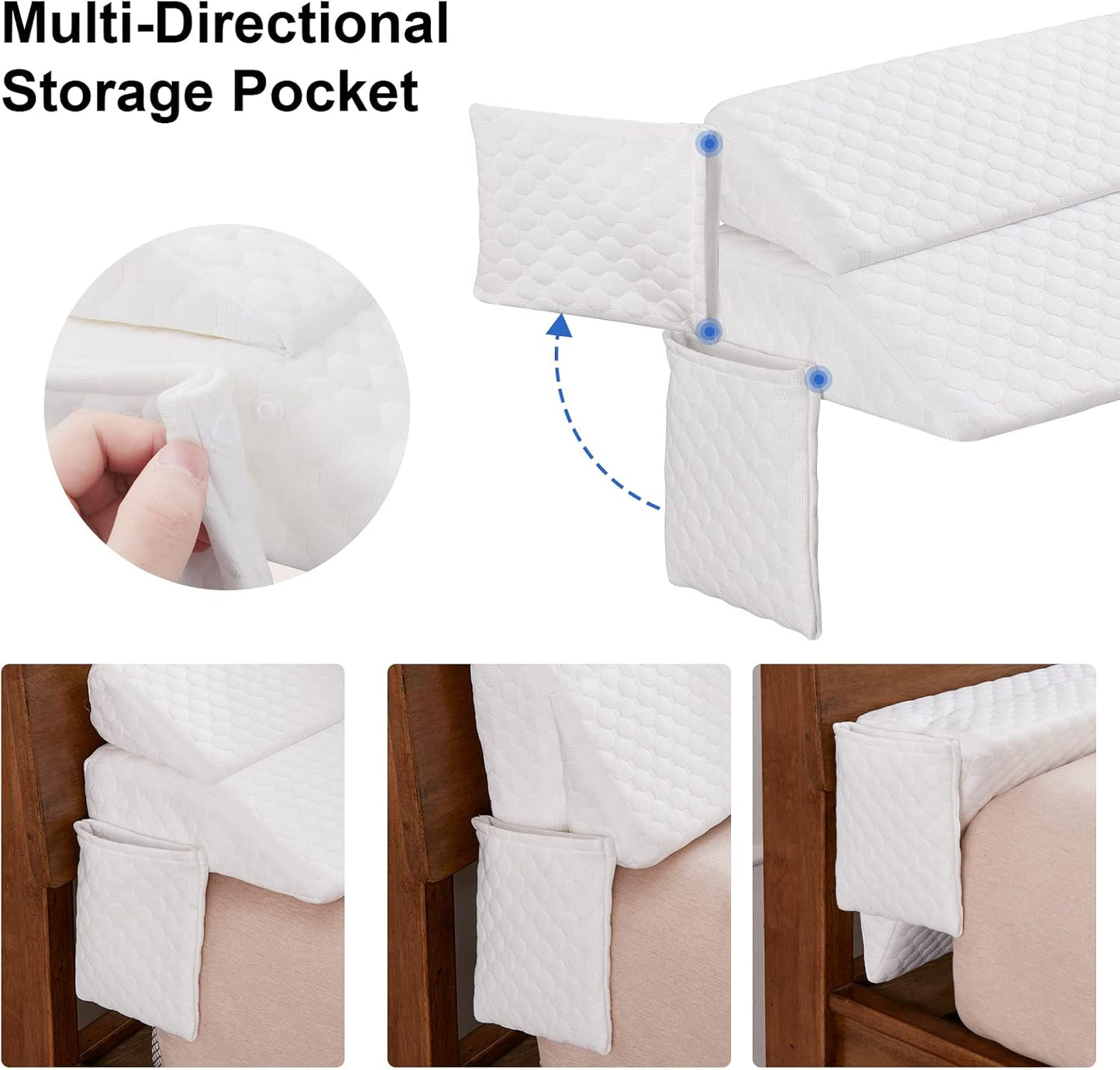 EUHAMS Queen Size Bed Wedge Pillow - Bed Gap Filler Mattress Wedge Headboard Pillow Close The Gap 0-7" Between Your Headboard and Mattress or Wall for Sleeping Backrest Pillow (60"x10"x6" Gray)