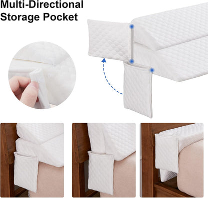 EUHAMS Queen Size Bed Wedge Pillow - Bed Gap Filler Mattress Wedge Headboard Pillow Close The Gap 0-7" Between Your Headboard and Mattress or Wall for Sleeping Backrest Pillow (60"x10"x6" Gray)
