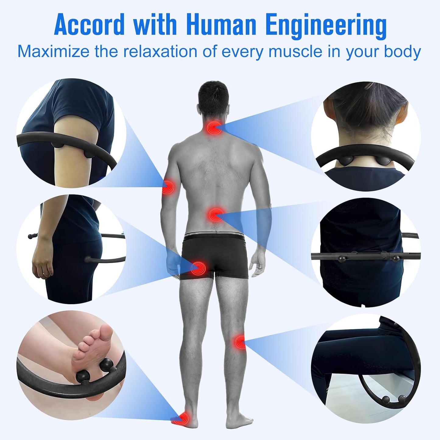 Trigger Point Massage Tool, Manual Back & Neck Massager Stick | Manual back massagers for neck & shoulder massage. Precision s-hook release tool provides deep tissue muscle knot pain relief