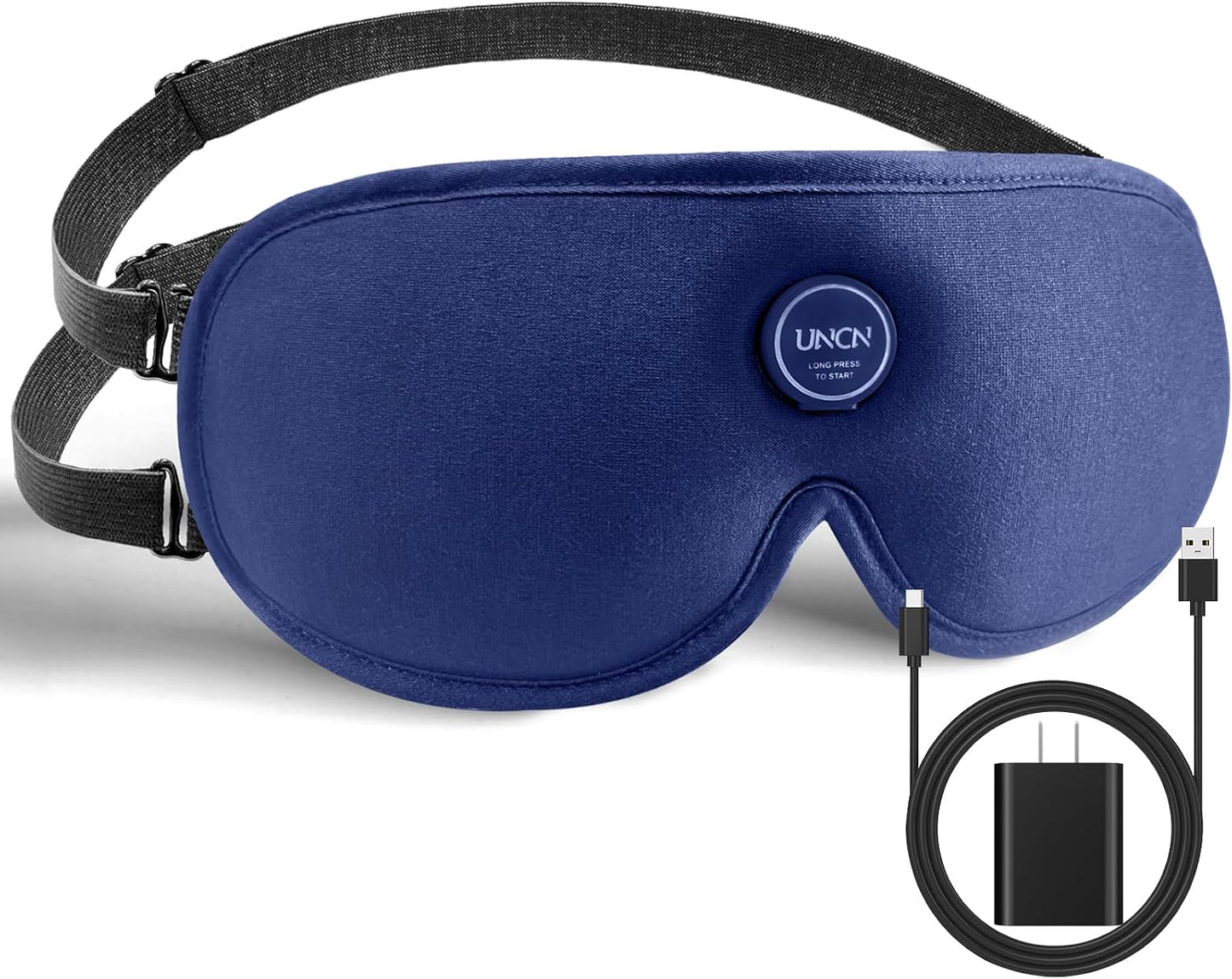 UNCN Heated Eye Mask for Dry Eyes Cordless Rechargeable 4 Temp Settings | 2500mAh cordless 4 temp settings 85-155°F 4 auto timers 20-50min off block light adjustable washable cotton cover