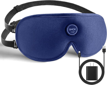 UNCN Heated Eye Mask for Dry Eyes Cordless Rechargeable 4 Temp Settings | 2500mAh cordless 4 temp settings 85-155°F 4 auto timers 20-50min off block light adjustable washable cotton cover