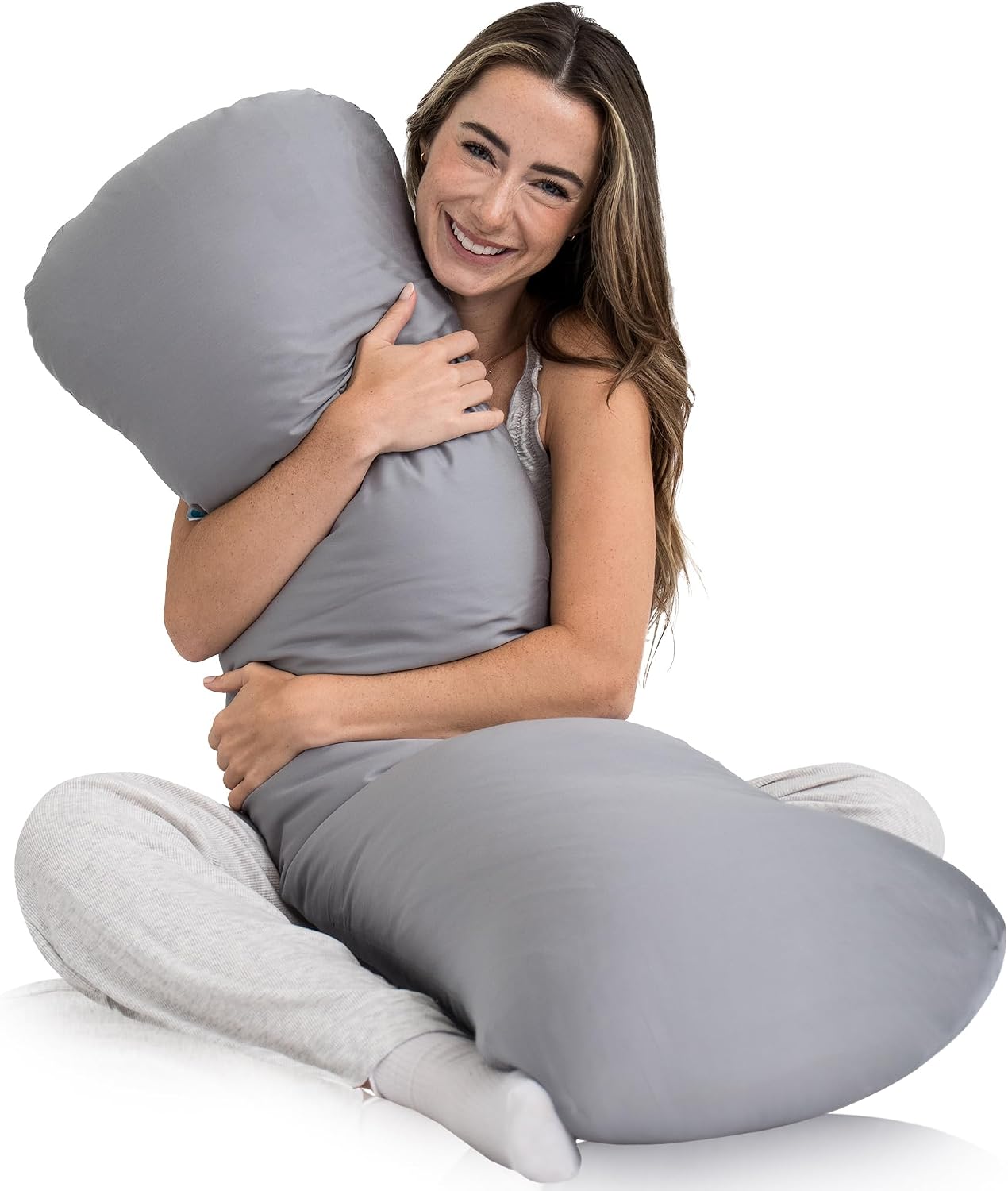 Weighted Body Pillow 6.5lbs, Cooling Tencel Cover, 41” x 10” | Calming Weighted Comfort, Breathable Cooling Cover, Machine Washable, Made for Side Sleepers, 12 Month Warranty