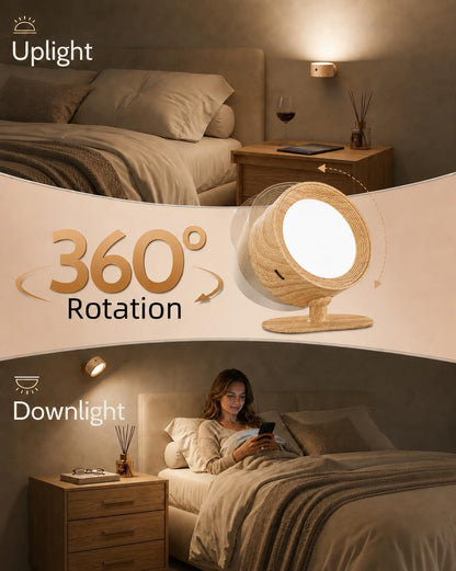 LED Wall Mounted Lights, Rechargeable Wall Sconces, 3 Color Temps, Remote & Touch, 360° Rotating and Dimmable for Bedroom, Bedside & Reading (Black, 2 Pack)