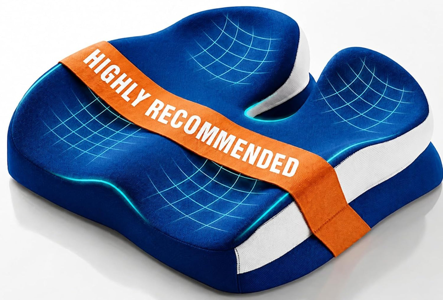 Memory Foam Ergonomic Seat Cushion for Office Chairs Pain Relief | Suitable for prolonged sitting, relieves tailbone pain, fits office chairs, wheelchairs, car seats and computer desk chairs
