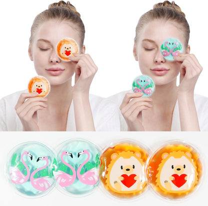 4PCS Gel Eye Ice Pack Set Reusable, Cold and Hot Compress for Eyes, Ice Pack for Eyes, Cooling Eye Pads for Eye Strain, Swelling, Redness, Dark Circles, Puffy Eyes, and Eye Recovery Surgery.