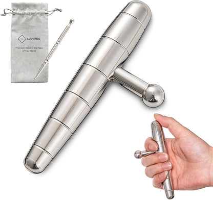 2 in 1 Trigger Points Massage Tool Stainless Steel T-Bar Deep Tissue Massage Tool for Pain Relief Full-Body Fascial Relaxation – Ideal for Shoulders, Neck, Legs, and Arms – Perfect for Sports Therapy