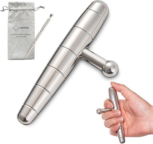 2 in 1 Trigger Points Massage Tool Stainless Steel T-Bar Deep Tissue Massage Tool for Pain Relief Full-Body Fascial Relaxation – Ideal for Shoulders, Neck, Legs, and Arms – Perfect for Sports Therapy