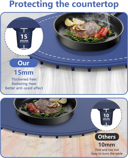 seenlast Warming Mat for Food with Adjustable Temperature Timer,10S Fast Heating Silicone Food Warmers for Parties Buffet and Home Daily,Food Warming Mat with Insulating Pad Raised Feet Protects Table