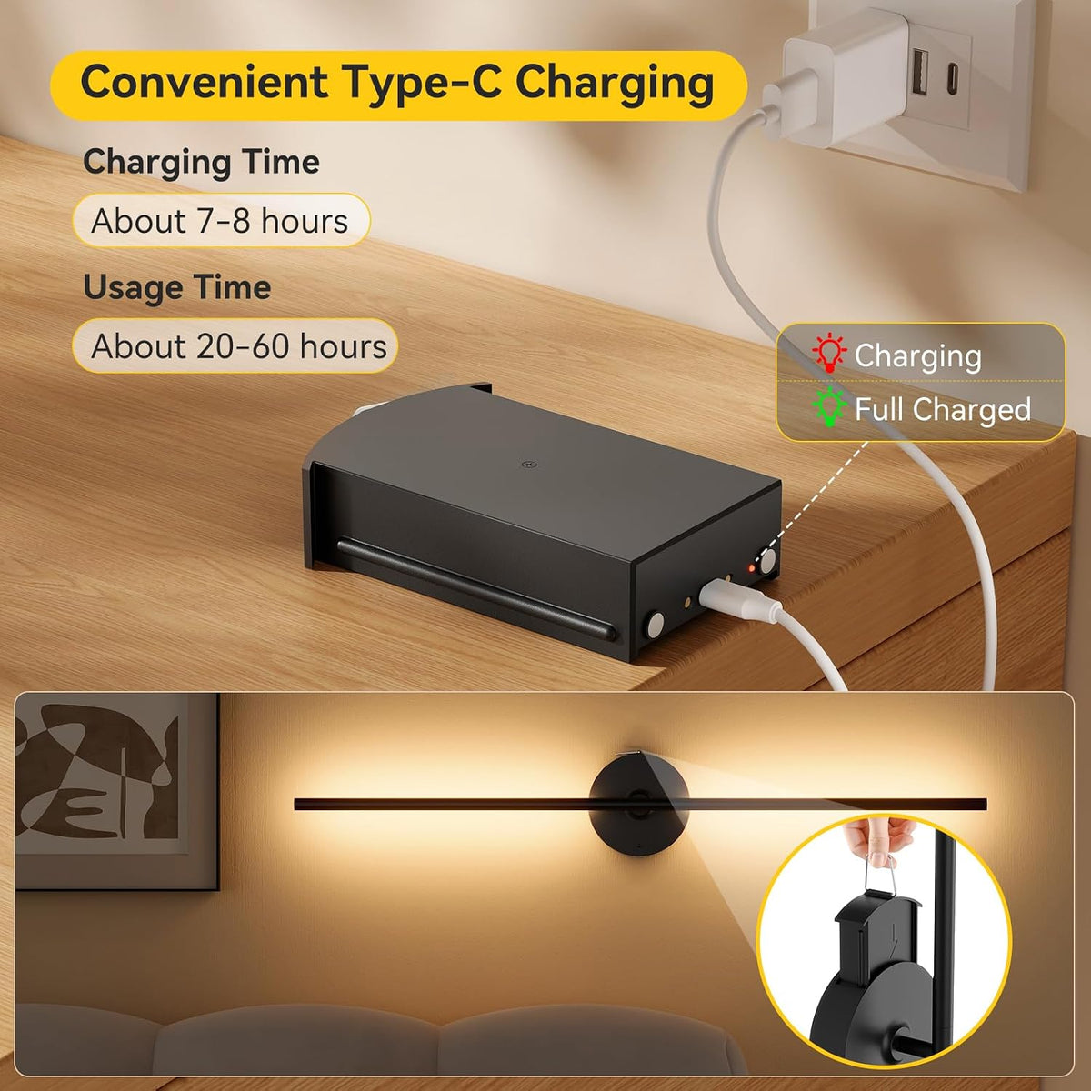 Battery Operated Wall Sconces Set of 2, Remote Control, 10000mAh, Black