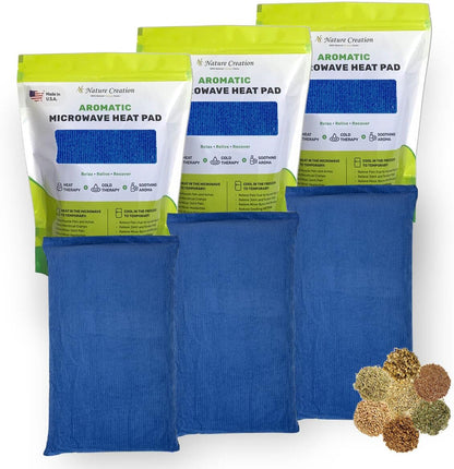 Nature Creation Microwaveable Herbal Heating Pad - Microwave Heating Pad for Neck and Shoulders, Cold & Hot Pack, Heat Pack Warming Pad, Microwavable Heating Pads - Pack of 1 (Lavender Flowers)