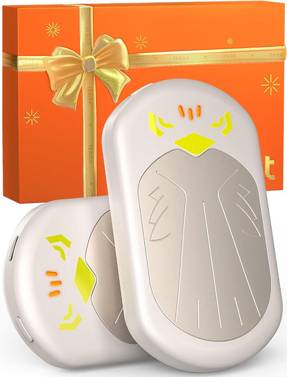 Hotdot Hand Warmers Rechargeable with Gift Box, for Men Women, 2 Pack Fast Heating Electric Hand Warmer, Portable Hot Hands Handwarmers for Outdoors, Golf, Hunting, Camping Ivory