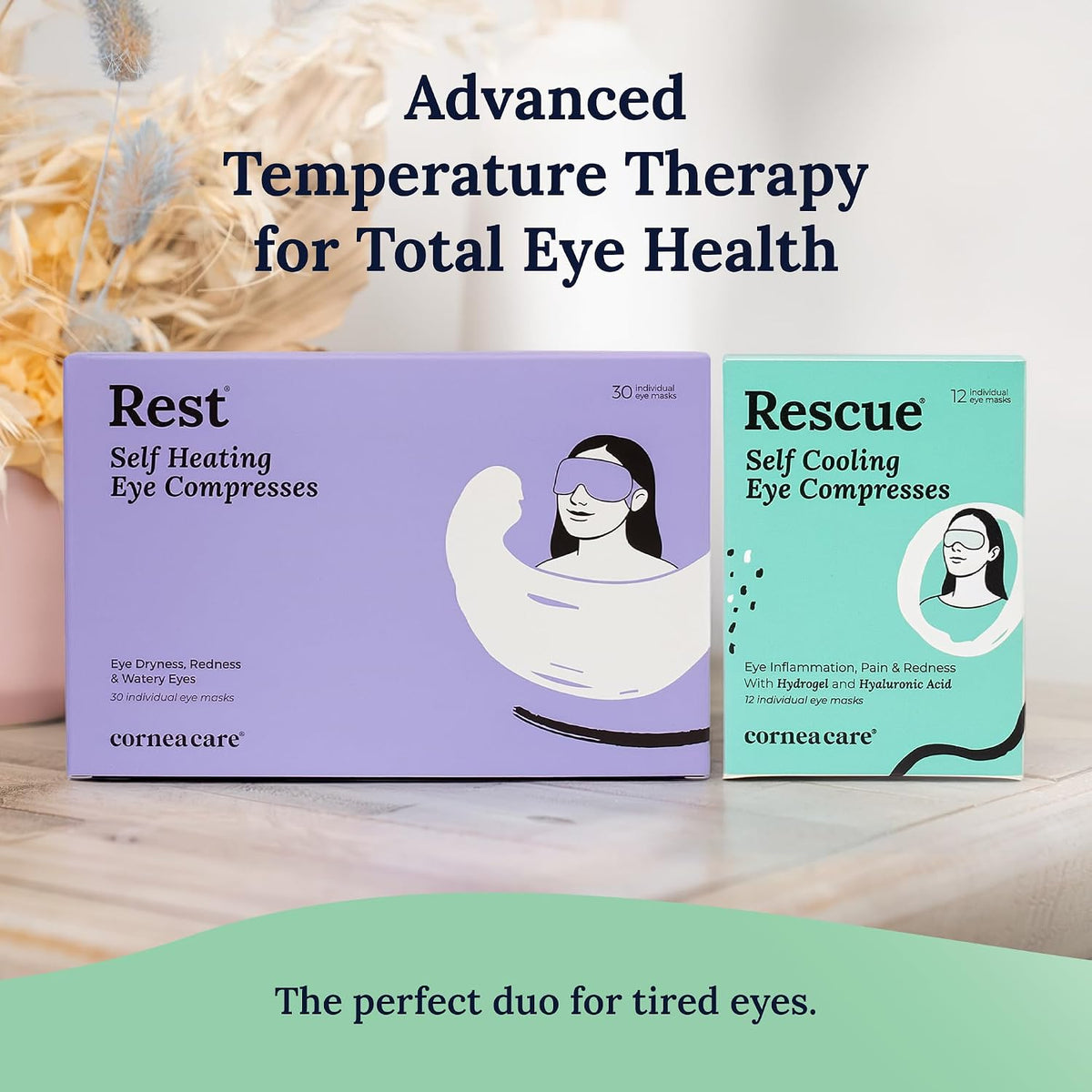CorneaCare Rest Self Heating Warm Compress for Dry, Tired Eyes | 30 Count