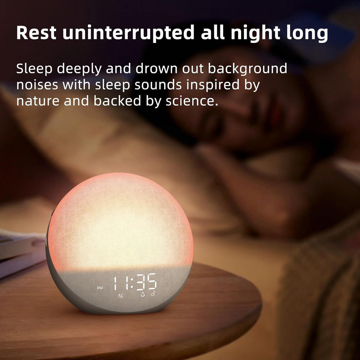 Odokee Sunrise Alarm Clock White Noise Machine: Natural Wake Up Light