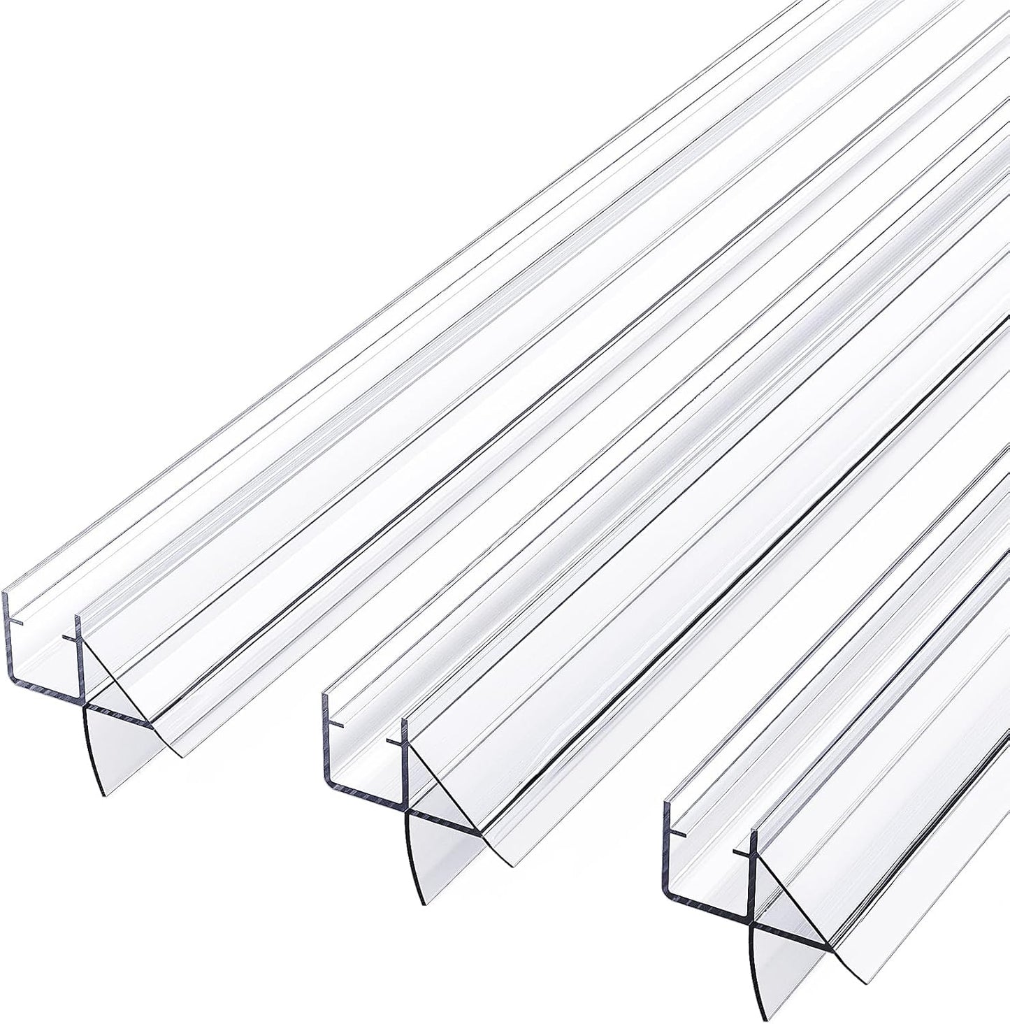 Delamu 3-Pack Shower Door Bottom Seal, 3/8''× 39'' Shower Door Sweep Strip | Shower Seal Strip for 3/8'' (10mm) Doors, Frameless Glass Shower Door Seal Strip Stop Shower Leaks and Create a Water Barrier