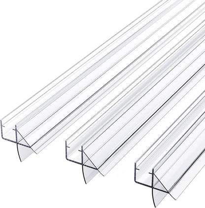 Delamu 3-Pack Shower Door Bottom Seal, 3/8''× 39'' Shower Door Sweep Strip | Shower Seal Strip for 3/8'' (10mm) Doors, Frameless Glass Shower Door Seal Strip Stop Shower Leaks and Create a Water Barrier
