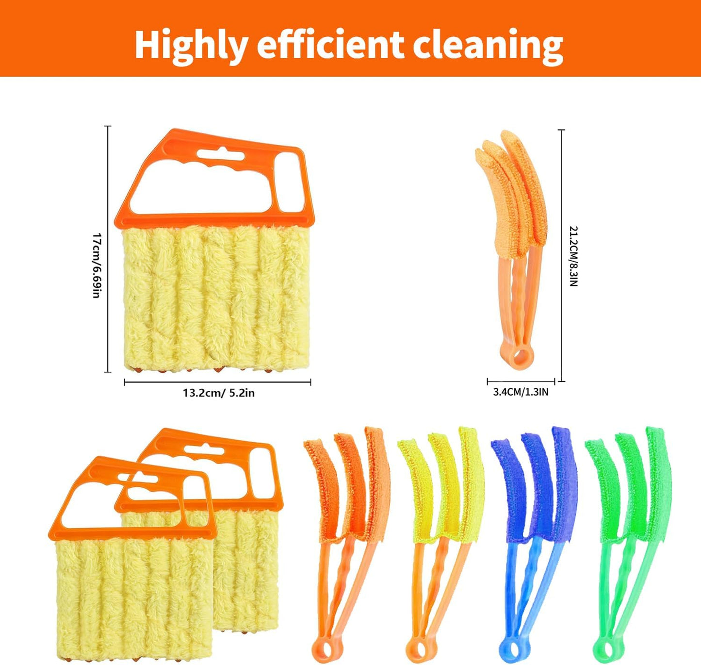 6 Finger Blind Cleaner Duster Tool, LZJPECES Window Blinds Cleaner with 6 Reusable Microfiber Covers for Venetian, Wood, Vinyl Blinds, AC Vents, Window Sills & Tracks