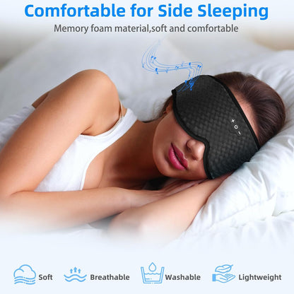 3D Sleep Mask with Bluetooth Headphones, Sleeping Headphones for Side Sleepers, Zero Eye Pressure, Adjustable Sleep Eye Mask, Ultra-Thin Stereo Speakers Perfect for Sleeping-Peacock Blue