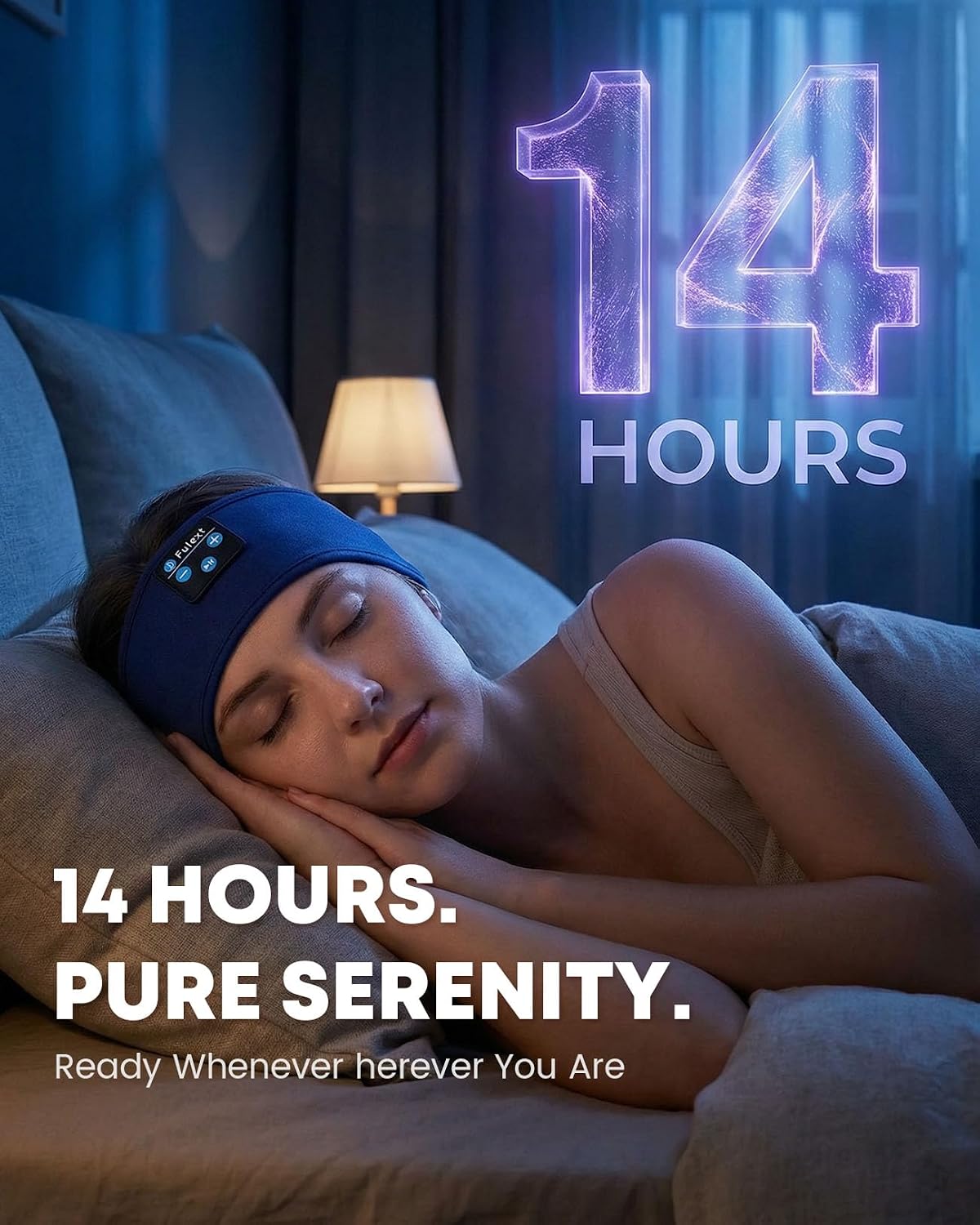 Sleep Headphones Bluetooth 5.4 Headband, Wireless Sleep Headphones with Ultra-Thin HD Stereo Speakers for Side Sleepers, Sweatproof Sports Headband for Workout Yoga Running Cool Gadget Unique Gifts