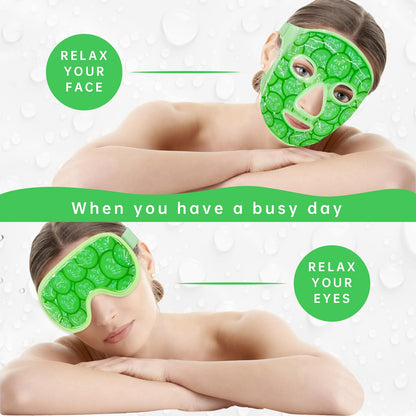 ZNÖCUETÖD Cold Face Eye Mask Ice Pack Reduce Facial Puff, Dark Circles, Hot Cold Compress Pack, Face SPA Gift for Woman Sleeping, Pressure, Headaches, Skin Care, Post Laser Cosmetic Care, Reversible