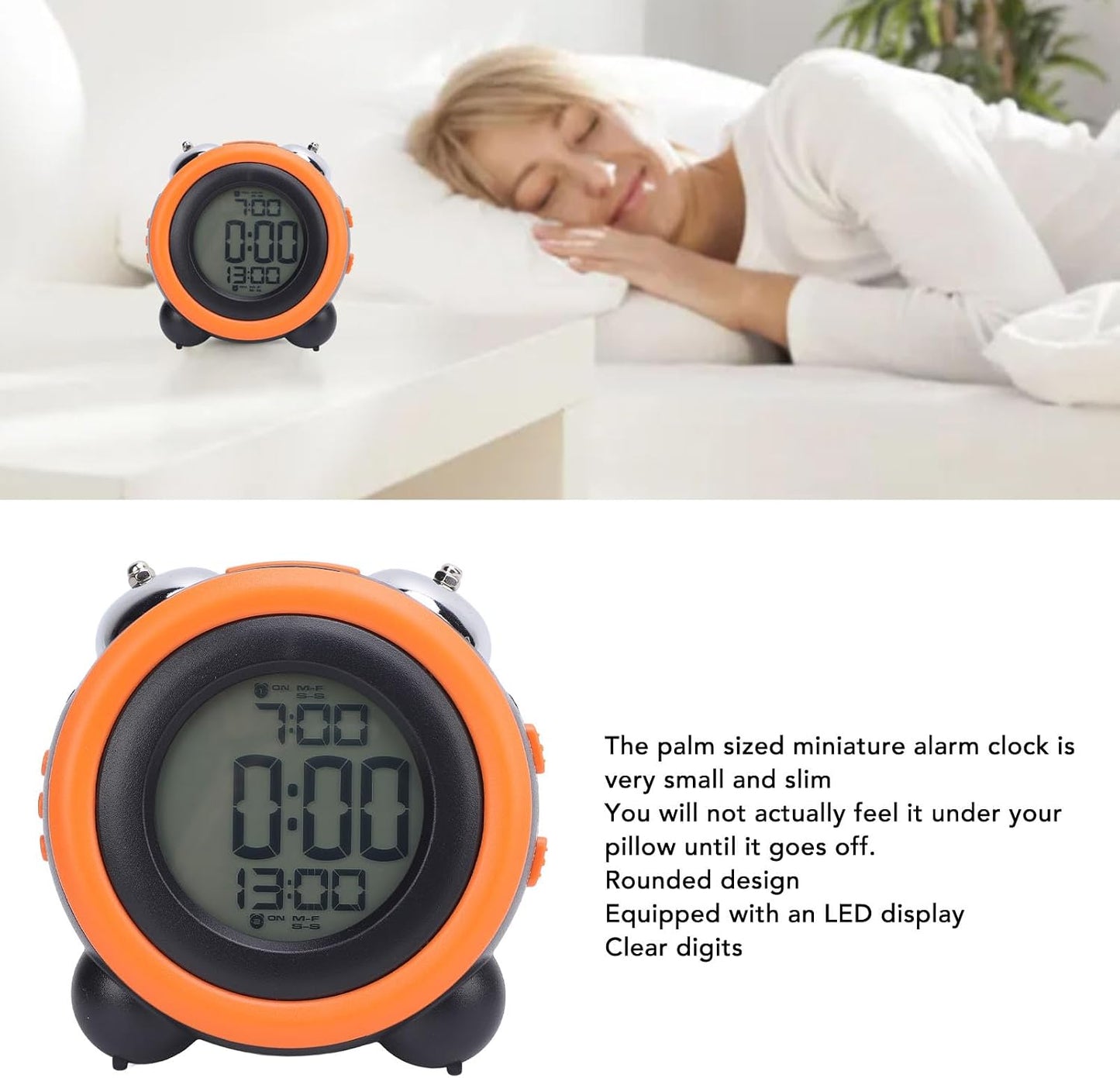Asixxsix Digital Alarm Clock with Bed Shaker for Bedroom, LED Display Vibrating Alarm Clock for Heavy Sleepers or Hearing Impaired, Digital Clock for Bedroom