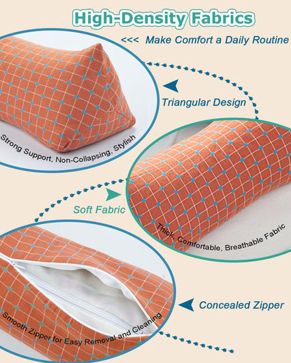 Cervical Buckwheat Neck Roll Pillow for Pain Relief, Firm Neck Support Bolster for Back Sleepers, Washable Cover, Ideal for Office Lunch Break, Blue 15 X 5 Inches