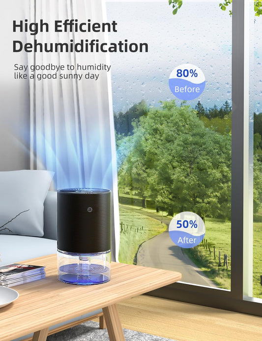 Small Dehumidifiers for Bathroom, Bedroom, Dorm Room, Home, RV, Closet, Wardrobe, Office, Portable Dehumidifier with Auto Shut Off, Auto Defrost, Colorful Light, Ultra Quiet, Energy Saving, 35 OZ | Ultra Quiet & Energy Saving with Auto Shut Off, Auto