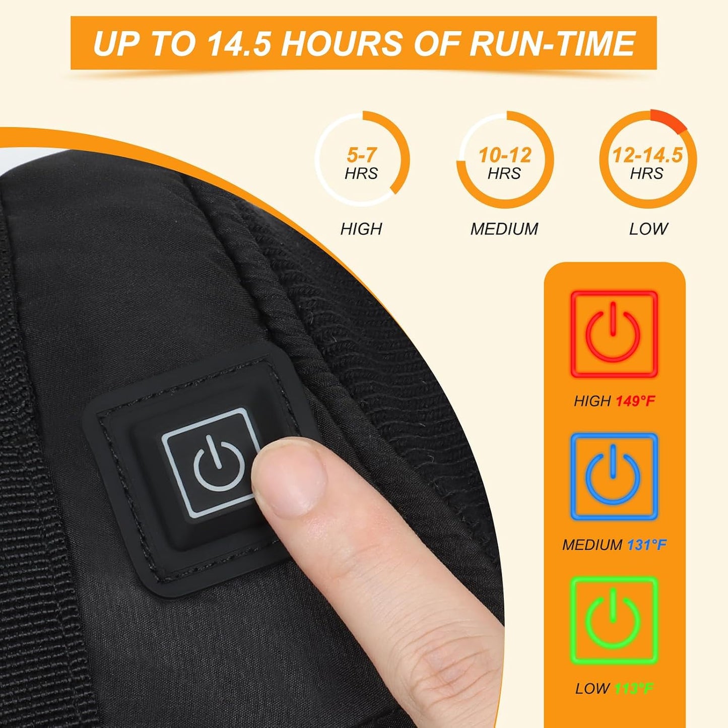 Electric Heated Hand Warmer Pouch,Football Hand Warmer with Double Sided Heating Areas,Zipped Pocket and Adjustable Strap,Heated Hand Muff Ideal for Football,Hunting,Fishing,Camping,Golf