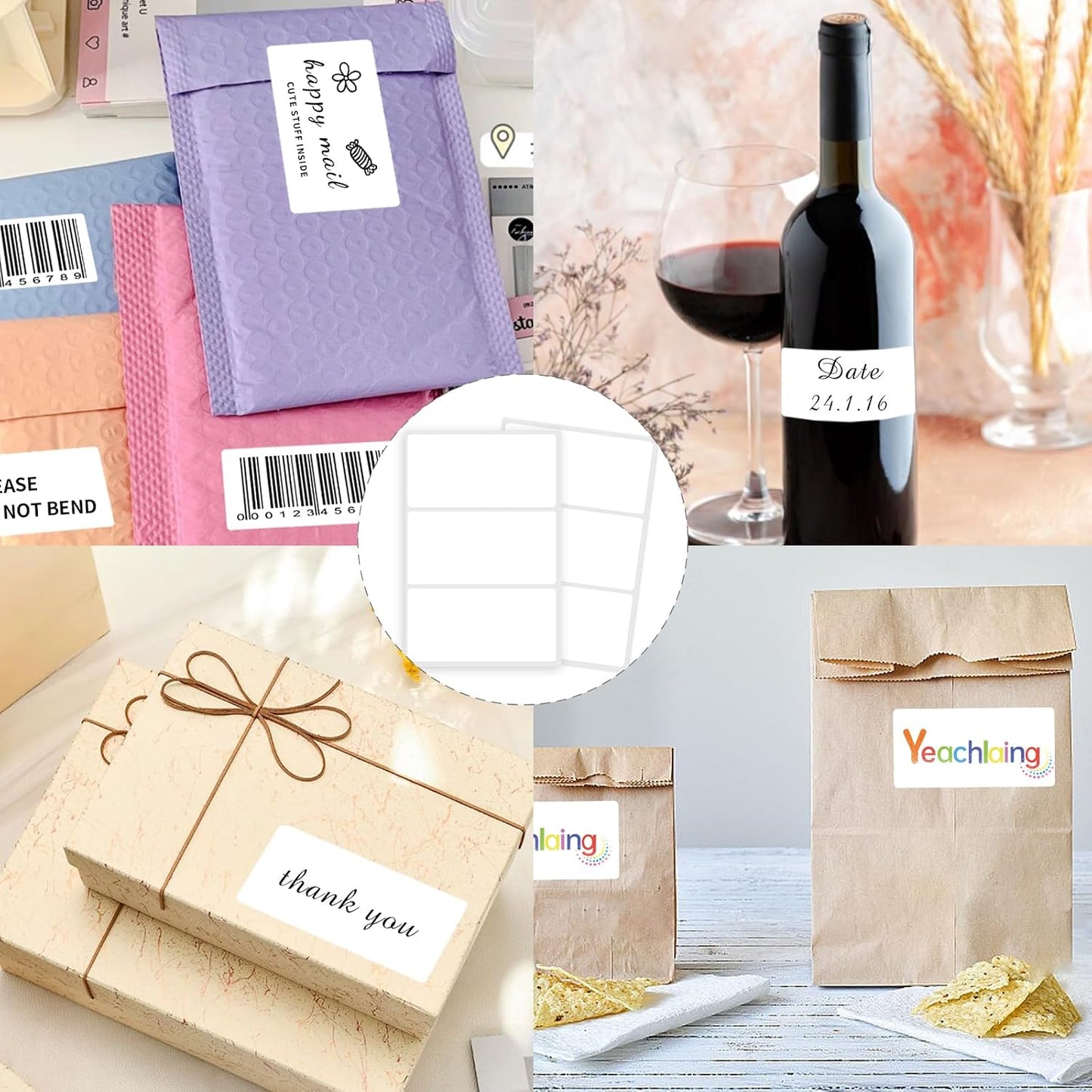 2×3 Inch Removable Blank Freezer Labels,Water/Oil/Tear Resistant/Ink Won't Smudge No Residue (120pcs,1 Bag)
