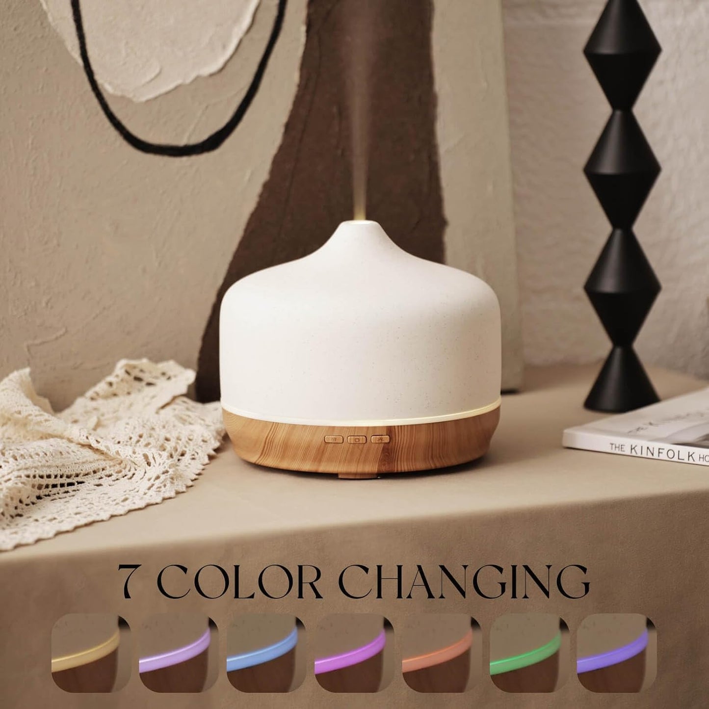Porseme 500ml Glass Essential Oil Diffuser Aromatherapy Ultrasonic Cool Mist Humidifier 15-21 Running Hours Waterless Auto-Off Air Diffusers for Sleeping Yoga Working Spa(Light Blue)