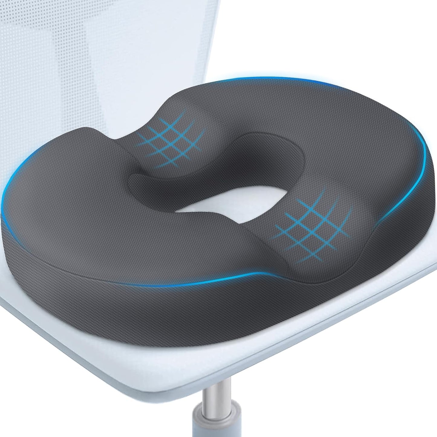 BlissTrends Donut Pillow Seat Cushion, Memory Foam Lifting Cushions(Black) | Donut Chair Cushions for Postpartum Pregnancy & Hemorrhoids,Tailbone Pain Relief Cushion for Office&Home Chairs