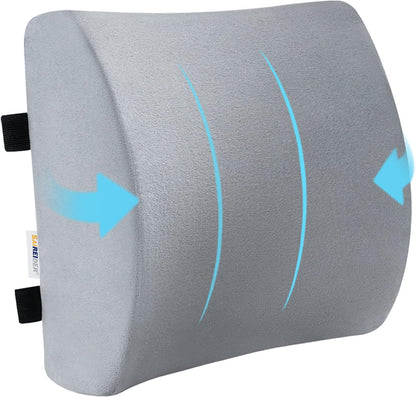 SAIREIDER Seat Cushion and Lumbar Support Pillow for Office Chair, Memory Foam Car Seat Cushions Back Support Pillows, Help Relieve Pain of Back, Lumbar, Tailbone and Sciatic Nerve（Black）