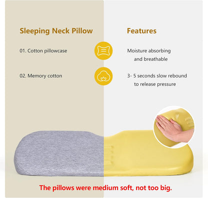 Cervical Neck Pillows for Pain Relief Sleeping, Memory Foam Neck Bolster Pillow for Stiff Pain Relief, Neck Support Pillow Neck Roll Pillow for Bed Pillow (Light Grey)