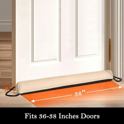 Door Draft Stopper, Removable Washable Cover, 38", Gray | Weighted Gap Filler, Blocks Hot and Cold Air, All-Season Seal, Easy Install, Noise & Wind Blocker, Home Essentials
