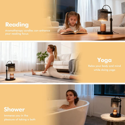Modern Minimalist Wax Warmer for Jar Candles, Timer & Dimmer | Modern minimalist style. Timer & dimmer safe melt. 2 bulbs & heat-proof base. Perfect for living room, bedroom, or office.