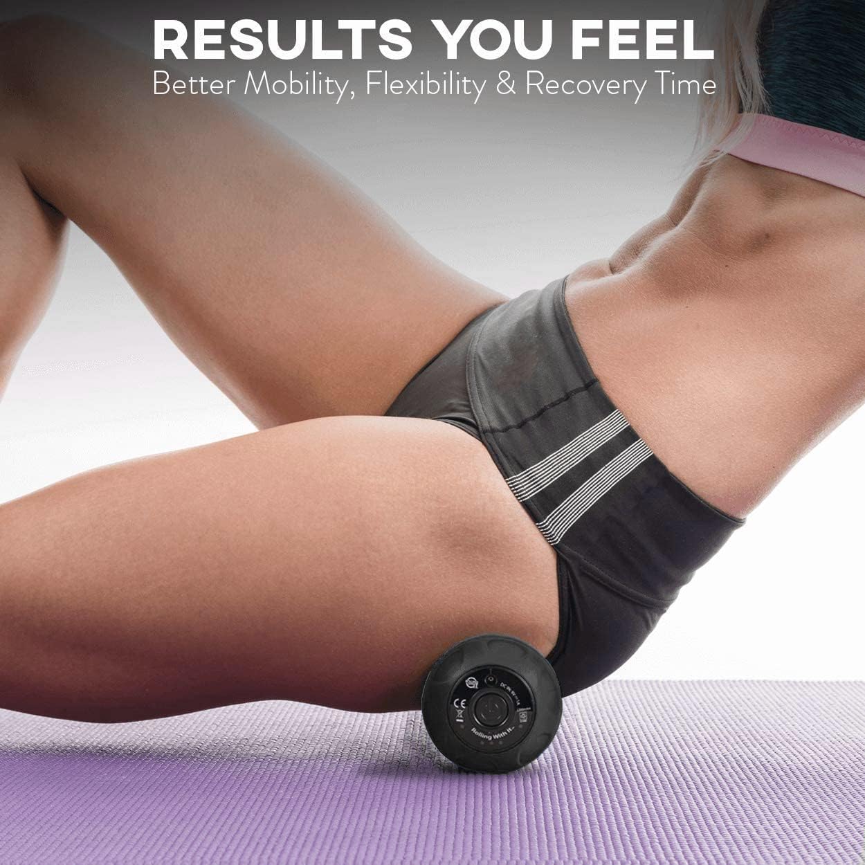 Vibrating Peanut Massage Ball, Deep Tissue, Black | Vibrating peanut, 4 intensity levels, Cordless & rechargeable, Auto shut-off, For neck, back & feet, Deep tissue relief