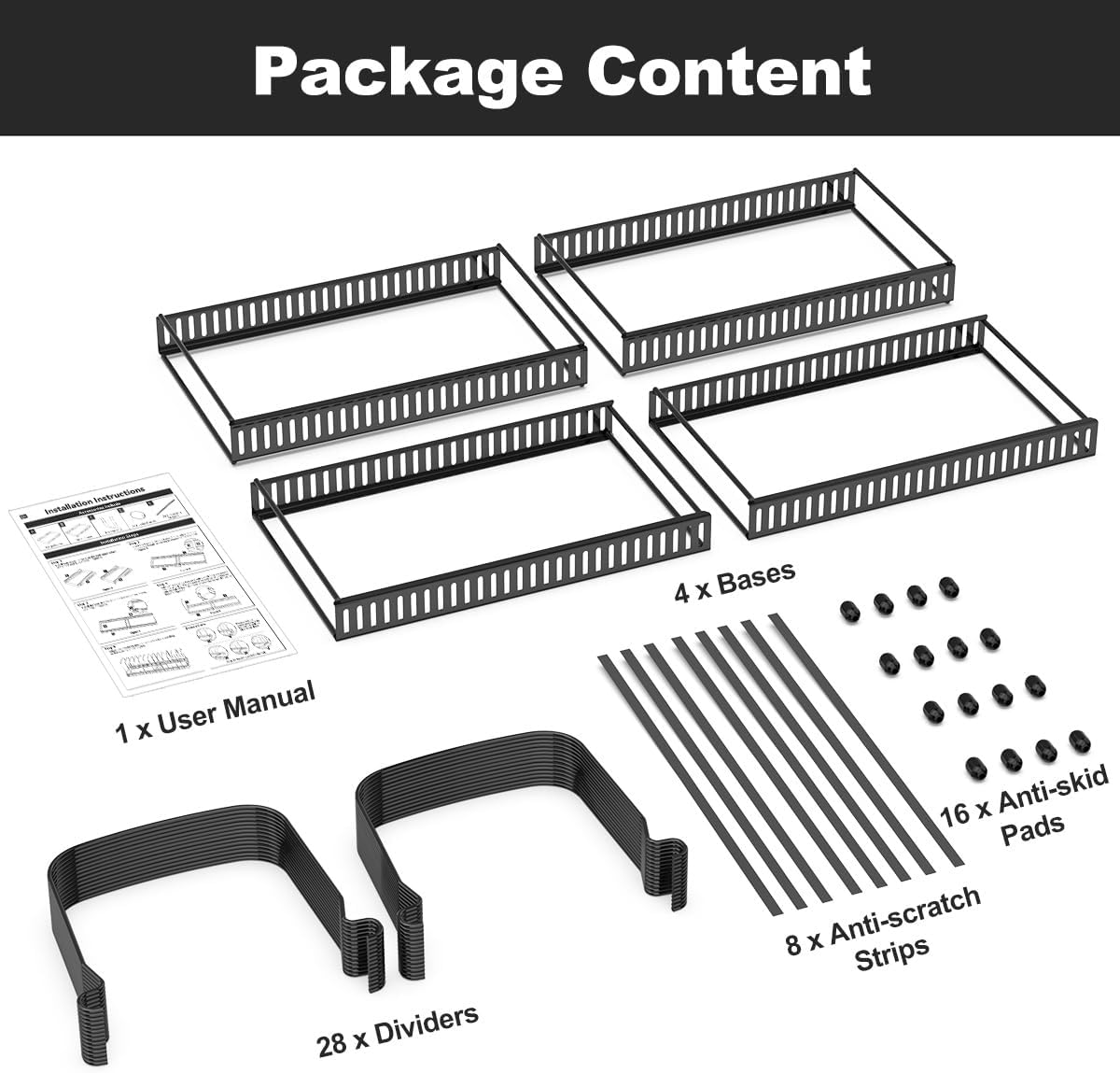 Housolution Cutting Board and Baking Tray Cookie Sheet Organizer, Black | 12"-23" Expandable, 14 Adjustable Dividers, Sturdy Metal Construction, Easy Assembly