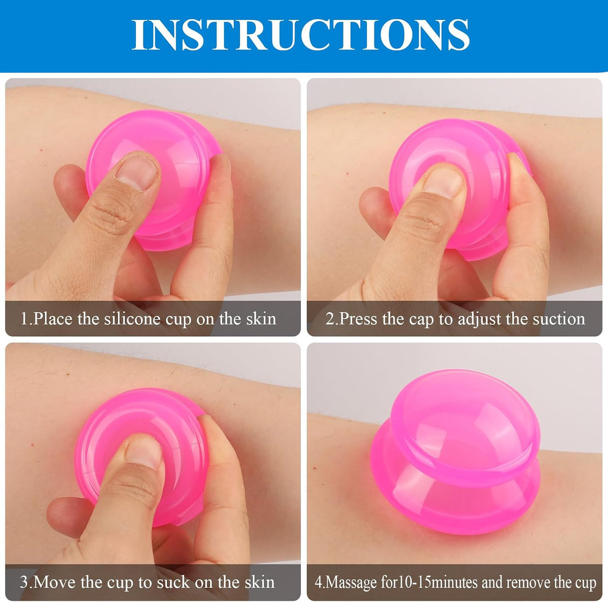 Silicone Cupping Therapy Sets (Set of 3), Cupping Kit for Massage Therapy