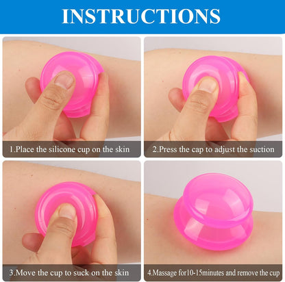 Silicone Cupping Therapy Sets (Set of 3), Cupping Kit for Massage Therapy