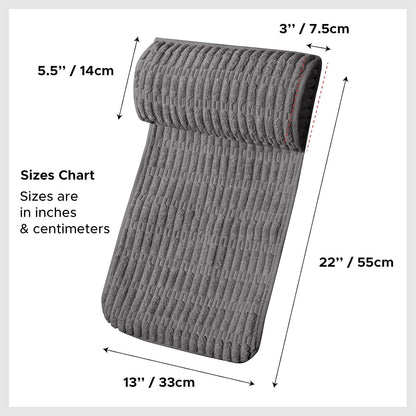 WdFour Headrest Memory Pillow, Support Cushions for Neck, Back or Foot for Sofas, Recliners, Office Chairs, Massage Chairs for Neck Pain Relief and Cervical Support(Khaki, 13" Wx2.7 D).
