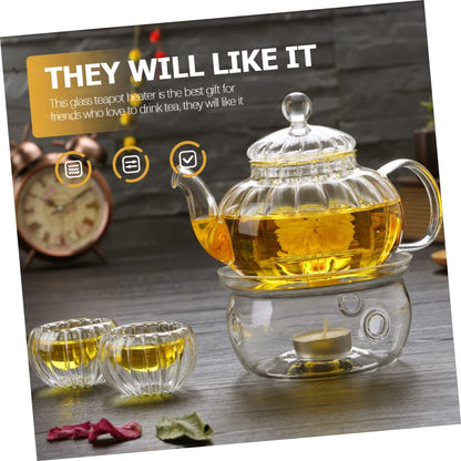 Glass Teapot Warmer with Heating Base Practical Desktop Tea Warmer for Home Use Convenient for Warming Tea and Food Compact Design for