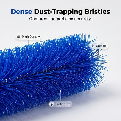 Fan Cleaning Brush, 2026 New Bendable Microfiber Head Dusting Brushes, Reusable Fan Cleaner Brush Dust Remover for Electric Fans, Air Conditioning, Car Vents and Blind，Blue：43cm