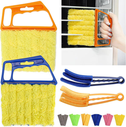 Window Blind Cleaner Duster Set, Washable Dusting Cleaner Air Vent Cleaning Brush Tools (Blue)