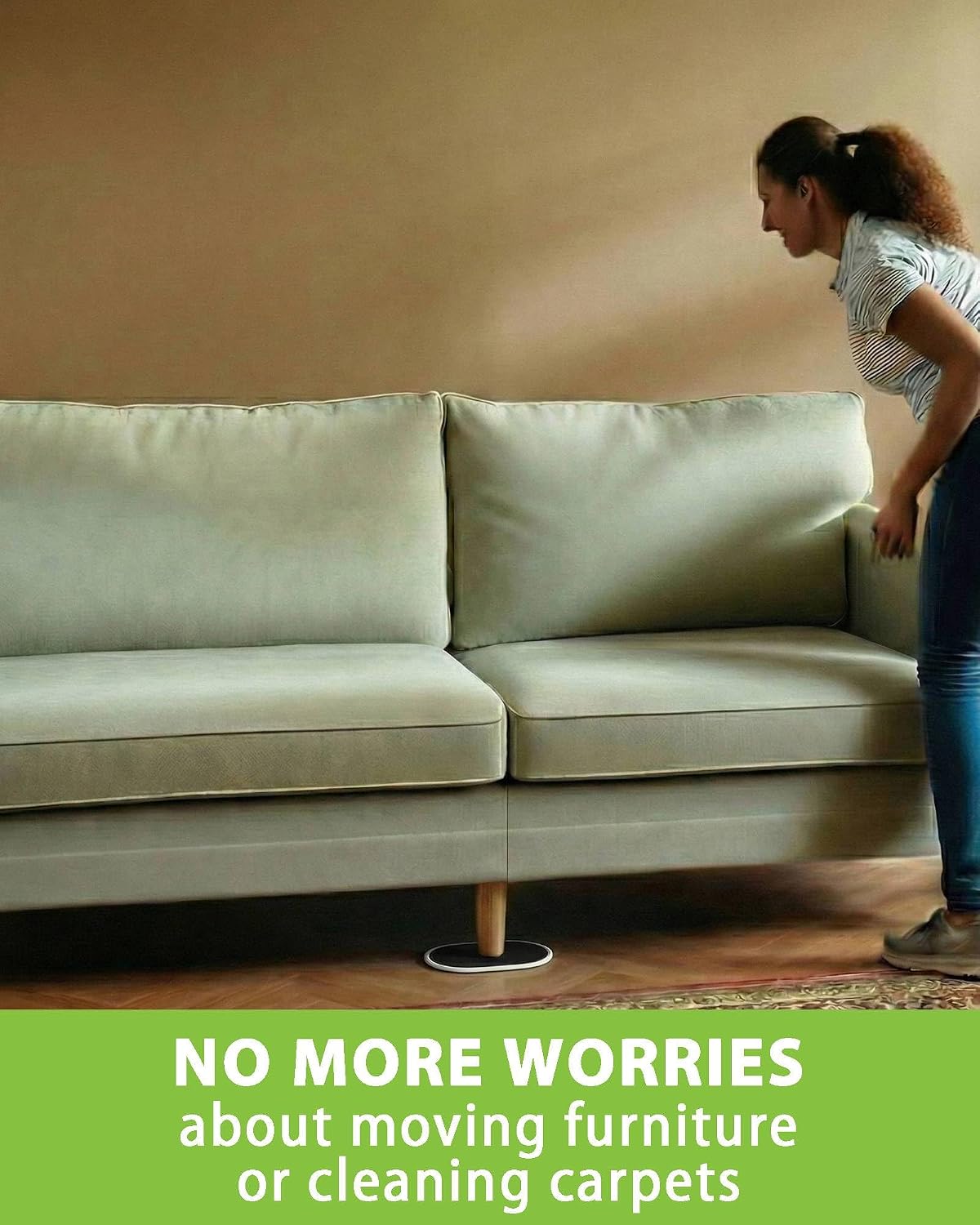 12 Pack Furniture Sliders for Carpet, 6 x 3.5 Inch Large Reusable Heavy Duty Movers, Moving Pads for Couch, Bed, Dresser, Table, Gliders for Furniture on Carpet and Hardwood Floors (Beige, 6 x 3.5)