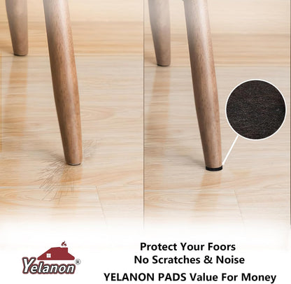 Felt Furniture Pads -56 Pcs(1+2)” Premium Felt Pads for Chair Legs Furniture, Floor Protectors for Hardwood Floors,Brown
