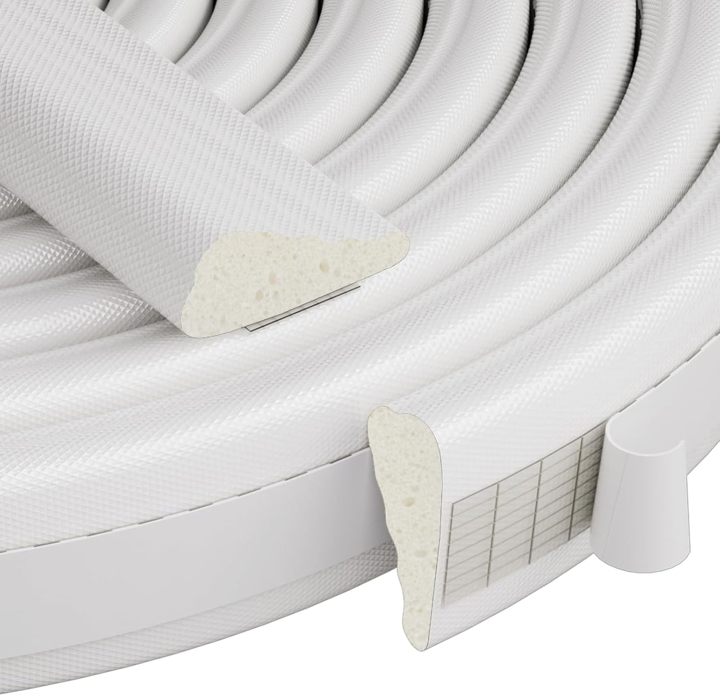 196" White Wedge Weather Stripping Door Seal, Foam Door Gap Seal | Noise & Draft Blocking, Windows & Doors Winter Insulation, Door Frame Soundproofing, Self Adhesive Weatherstrip Tape