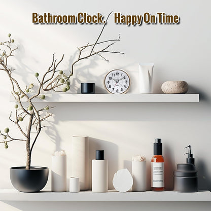 Lamisola 4 Inch Alarm Clock for Bedrooms, Small Analog Desk Clock, Black | Battery Operated Bedside Clock for Bedroom Bathroom Home Nightstand Shelf, Night Light Snooze, Minimalist Clocks for Seniors