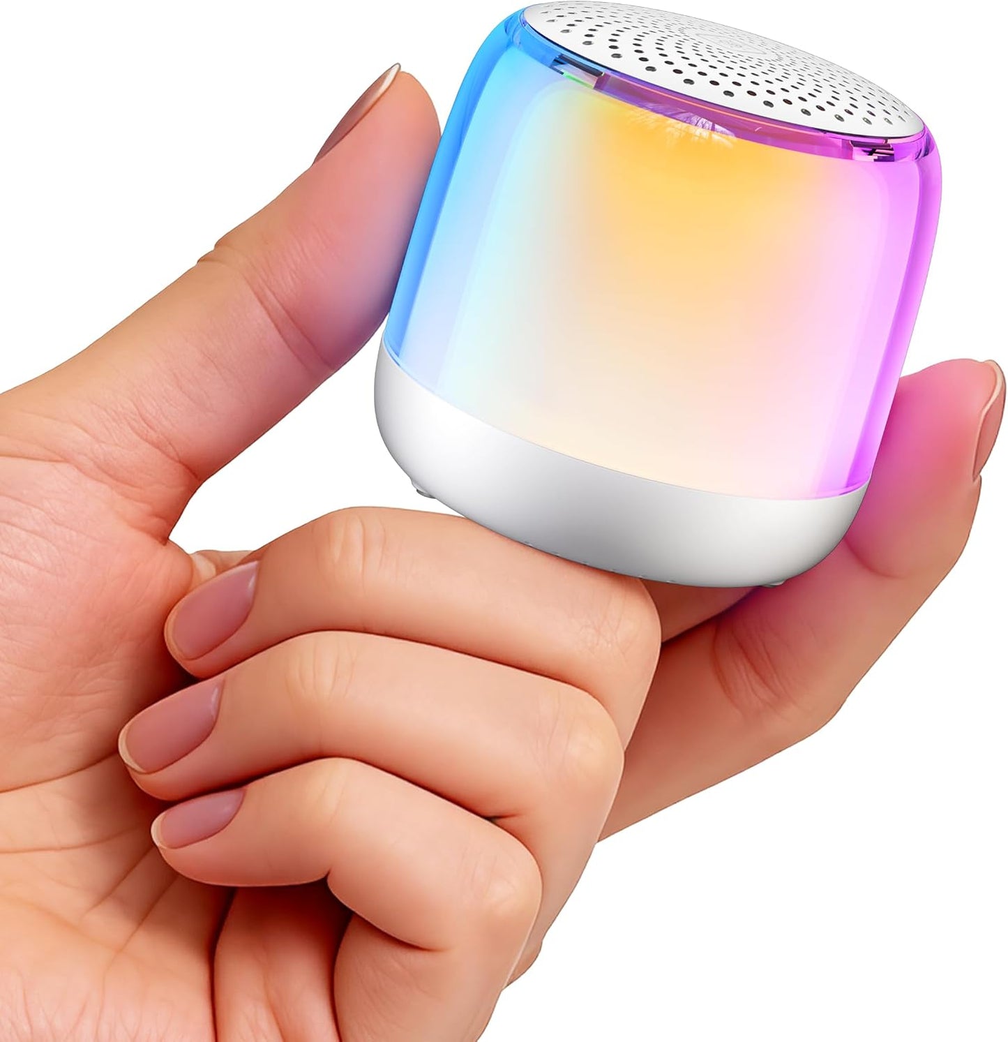 Glocusent Nano-Glow Potable Sound Machine,35 Soothing Sounds & Night Light | Mini Pocket-Sized, 12 Light Modes, 24H Battery, Bluetooth, Small Sound Machine for Sleep/Bedrooms/Travel/Baby/Adults/Kids