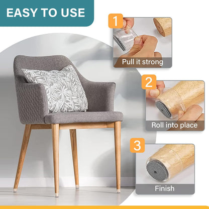 Ansible 24 Pcs Chair Leg Floor Protectors Square | Silicone Felt Furniture Leg Pads Caps Covers for Hardwood Floors (Fit:1-1/16" to 1-5/8")
