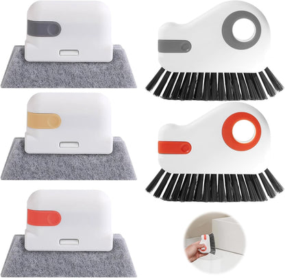 2 Pcs 2 in 1 Window Track Cleaner, Groove Cleaning Brush | Effective window sill cleaner for sliding door tracks and glass door grooves, home, bathroom, kitchen, and narrow crevices