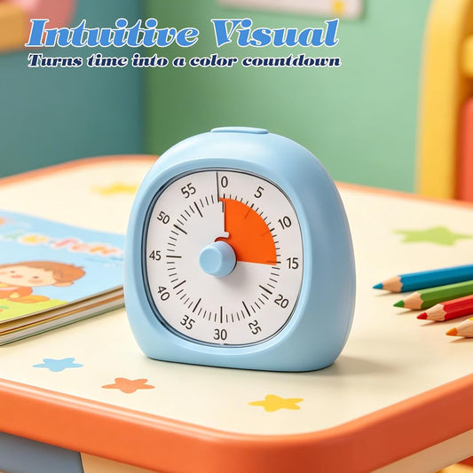 60-Minute Visual Timer for Kids, Rechargeable No-Ticking